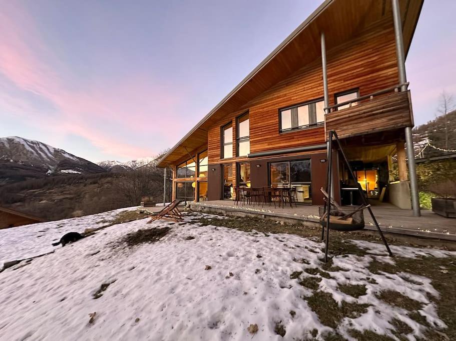 Chalet D'Architecte Avec Vue Panoramique Allos Exterior photo
