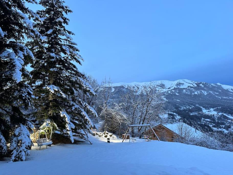 Chalet D'Architecte Avec Vue Panoramique Allos Exterior photo