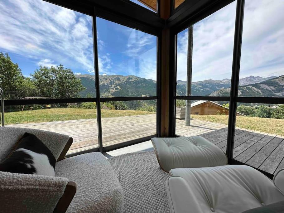 Chalet D'Architecte Avec Vue Panoramique Allos Exterior photo